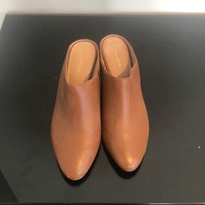Tan mule shoes